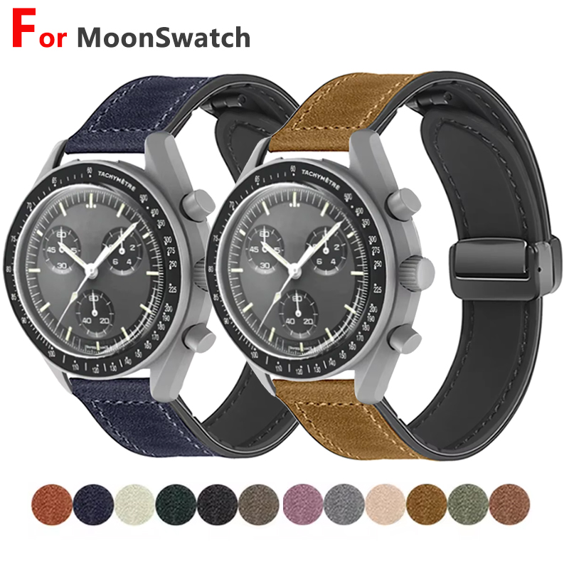 Luxury Watch Omega - 20mm Silicone Leather Strap For Omega