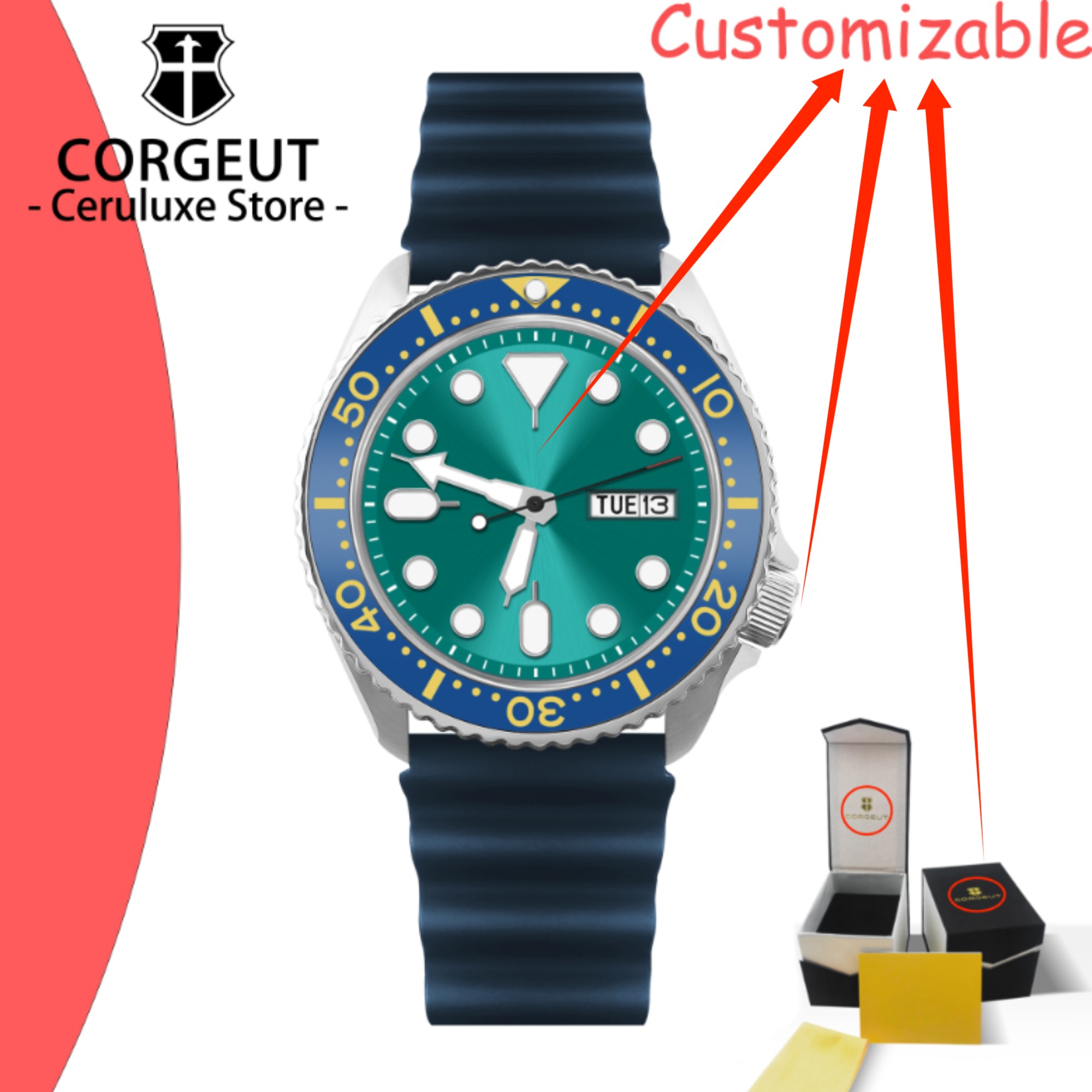 CUSTOM Logo Vintage Diver Watc - огляд і ціна Sapphire Crystal Display