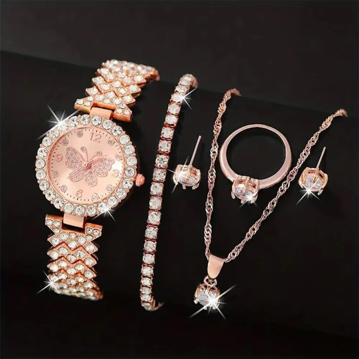 6PCS/Set Luxury Rhinestone But - огляд і ціна Luxury Watch Safe