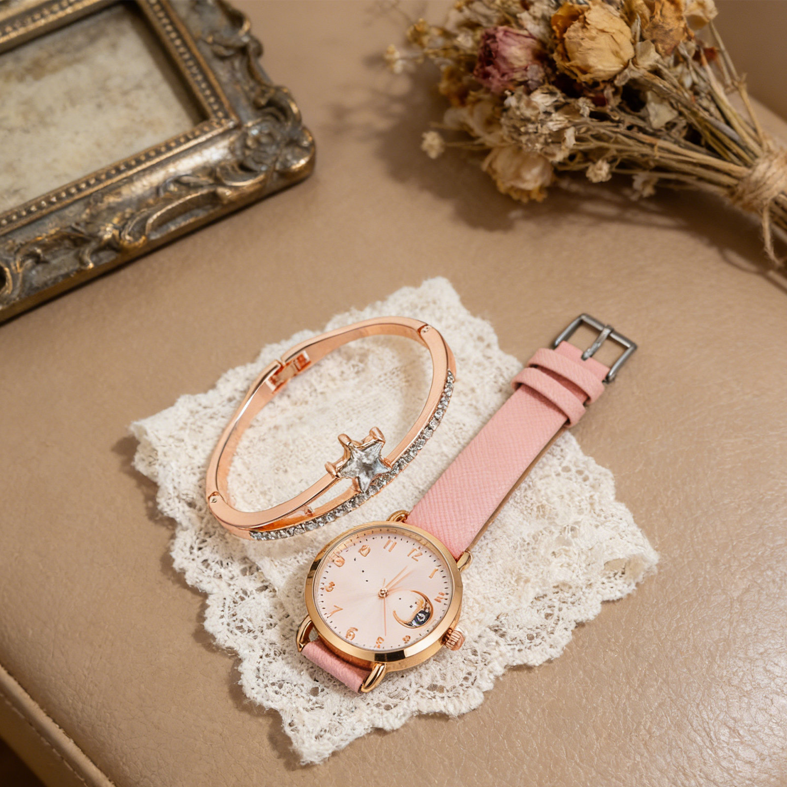 1Set Elegant Star Moon Women W - огляд і ціна Luxury Watch Gift For Her