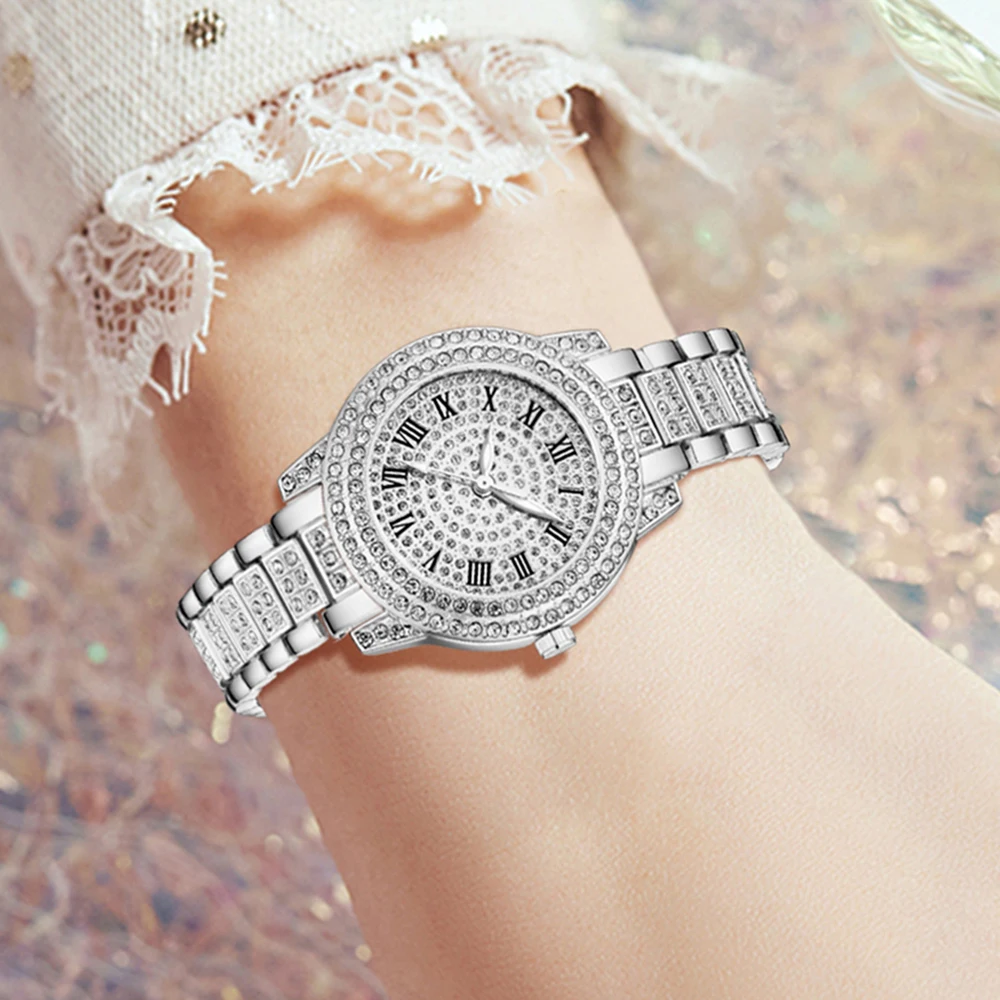 3PCS Silver Alloy Strap Women' - огляд і ціна Luxury Watch Gift For Her
