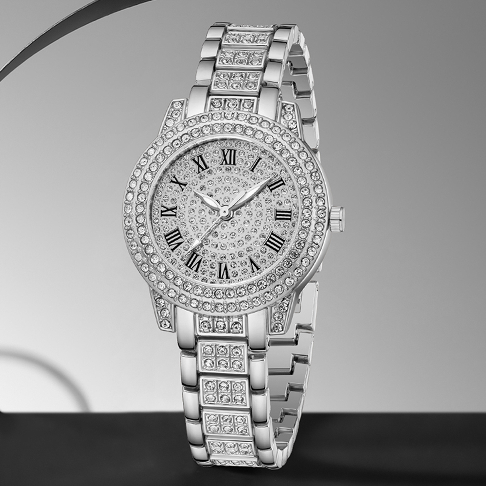 3PCS Silver Alloy Strap Women' - огляд і ціна Luxury Watch Gift For Her