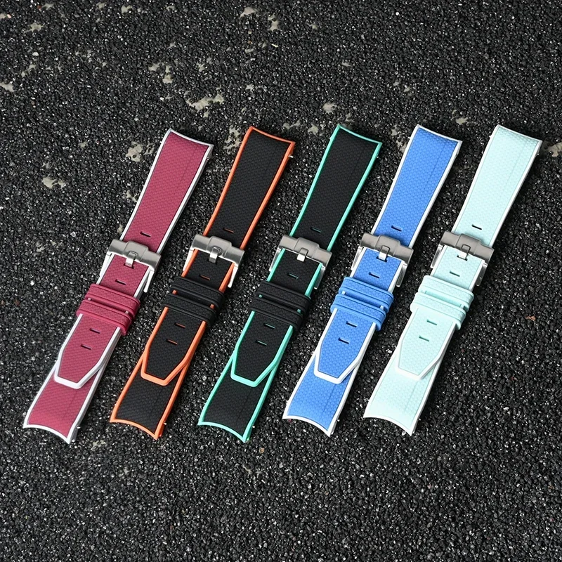 Curved End Silicone Strap for  - огляд і ціна Luxury Watch Omega