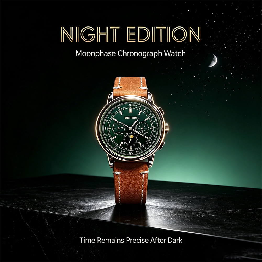 Men ST1655 Movement Moon Phase - огляд і ціна Sapphire Crystal Display