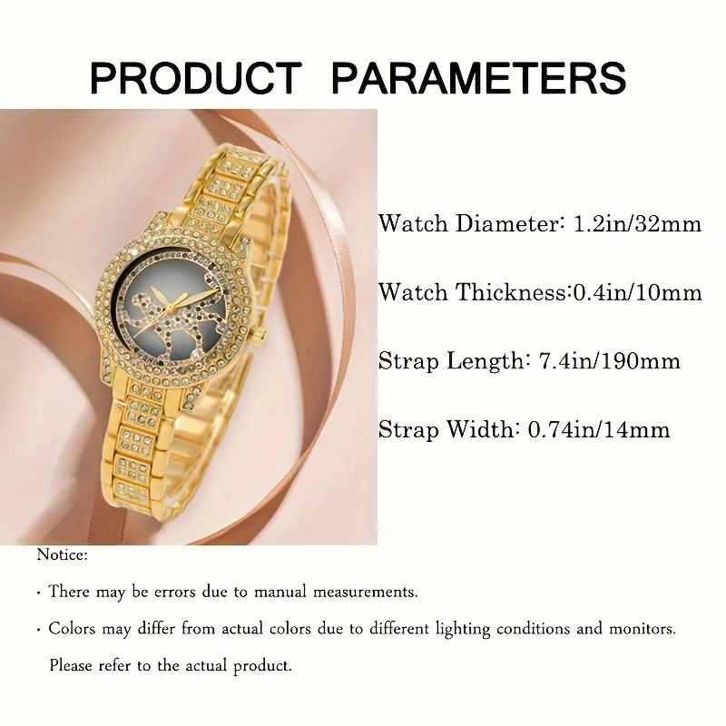 5pcs/set Women's Watch Cheetah - огляд і ціна Luxury Watch Gift For Her