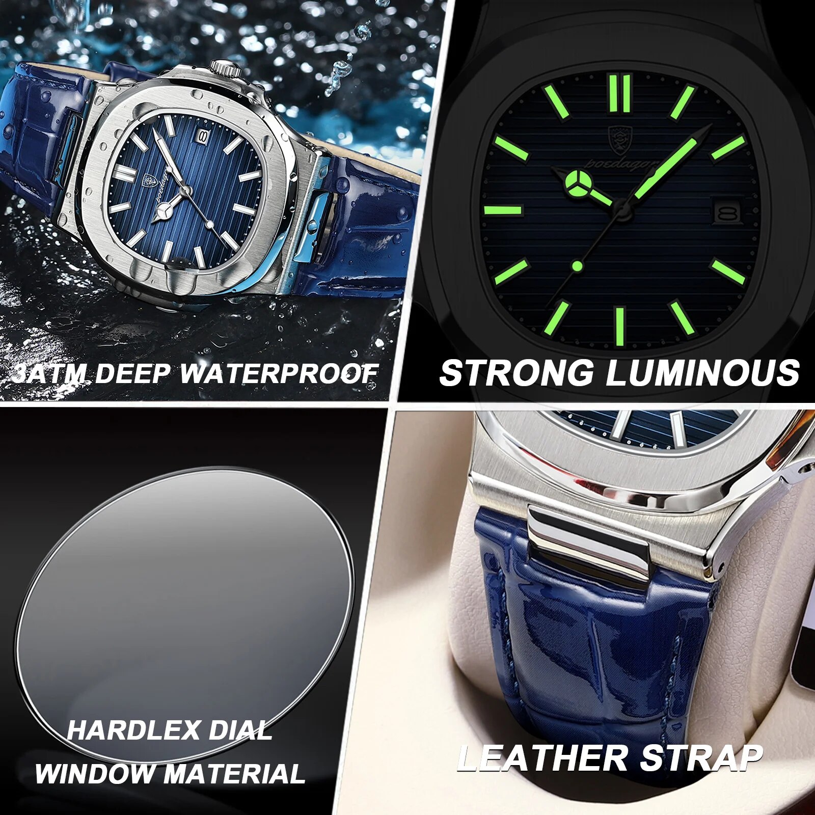 POEDAGAR Top Luxury Square Man - огляд і ціна Luxury Watch Hublot