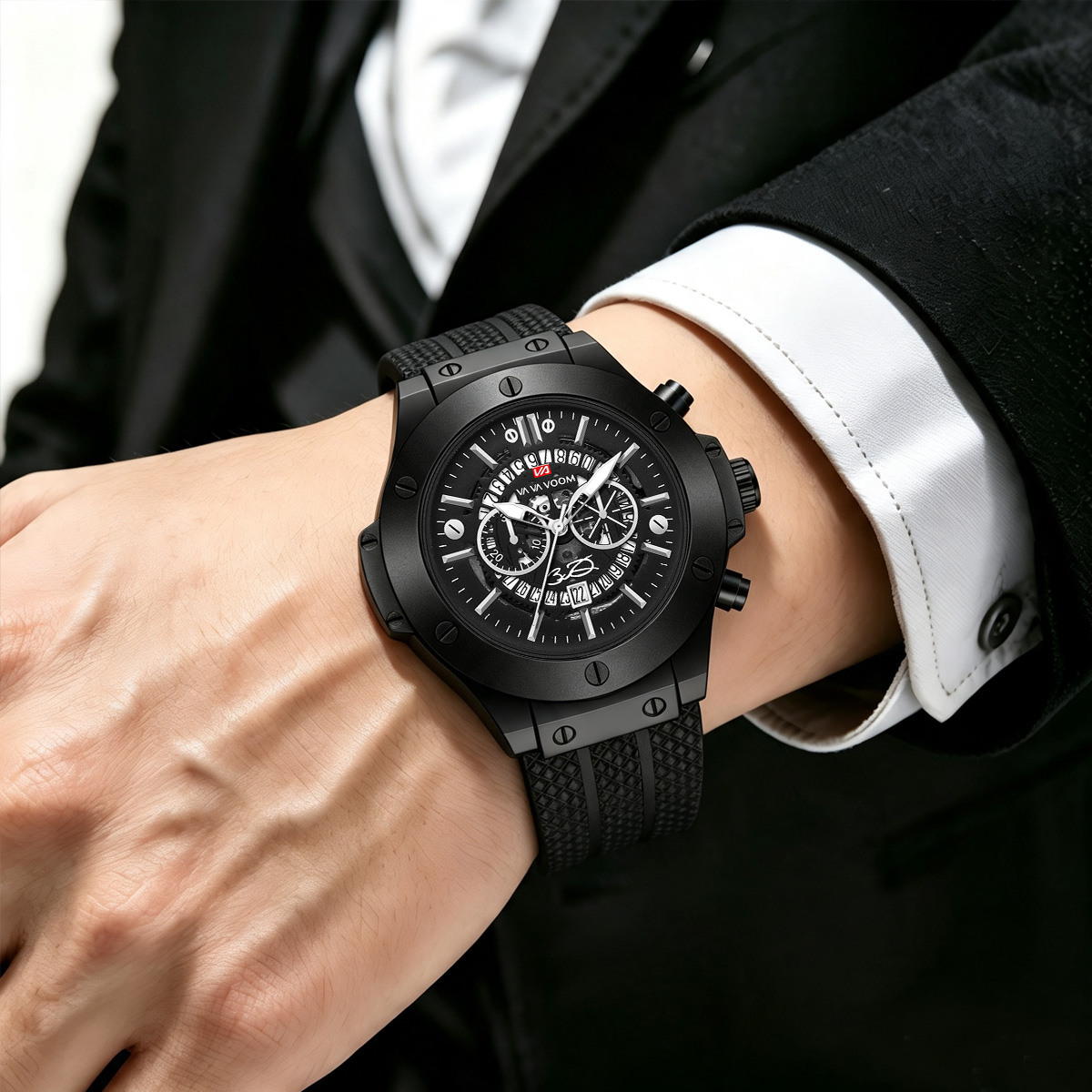 Black Silicone Mens Hand 46mm  - огляд і ціна Luxury Watch Hublot