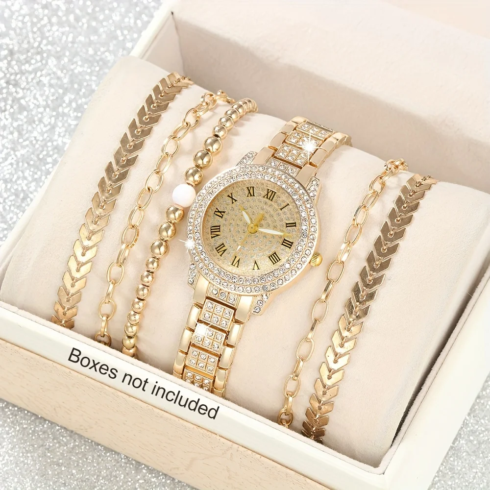6pcs/set Women's Luxury Rhines - огляд і ціна Luxury Watch Gift For Her