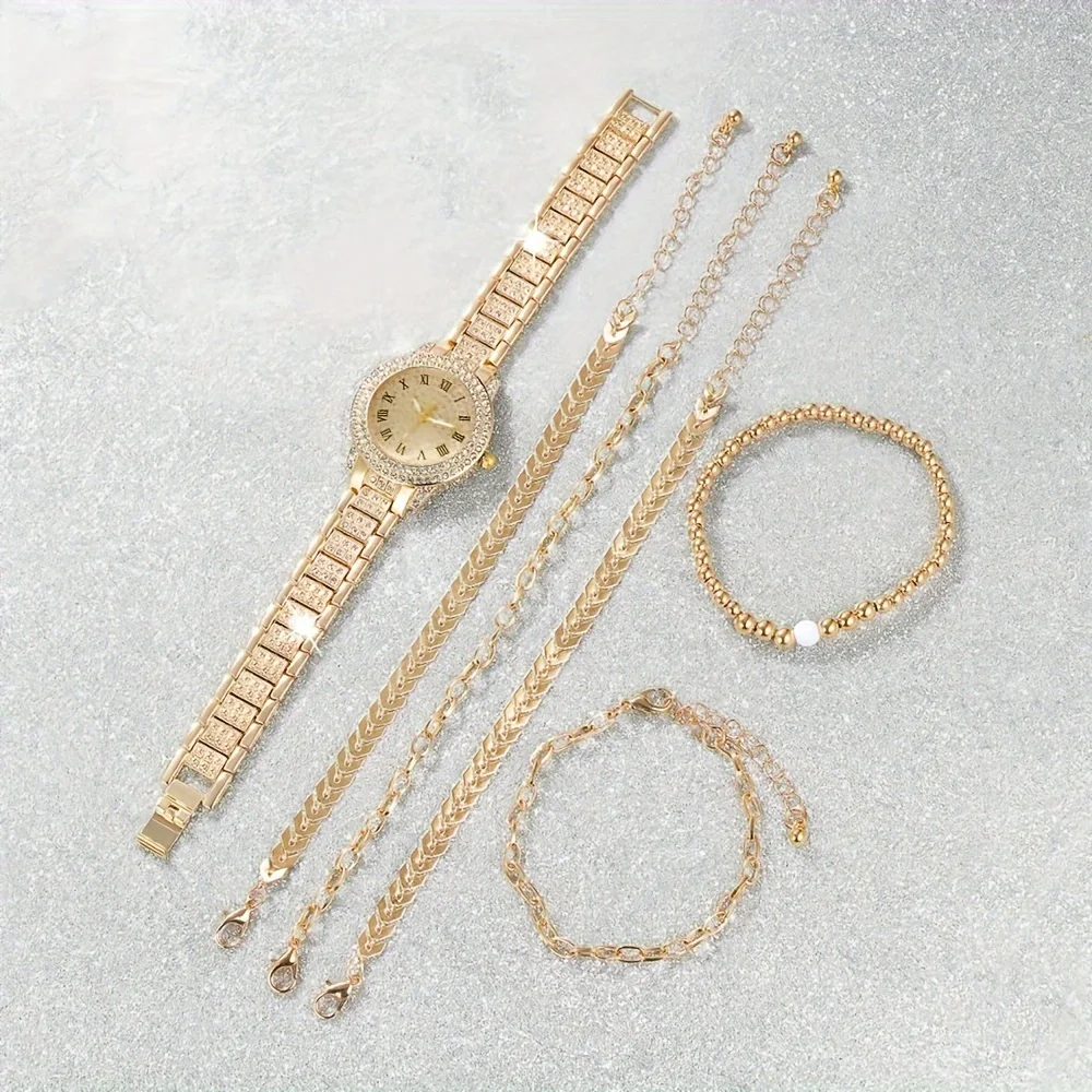 6pcs/set Women's Luxury Rhines - огляд і ціна Luxury Watch Gift For Her